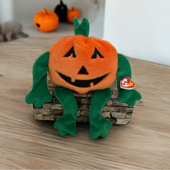 NWT PUMKIN Large Beanie Baby Vintage 1999 Halloween Retired Pumpkin TY - Picture 12 of 12